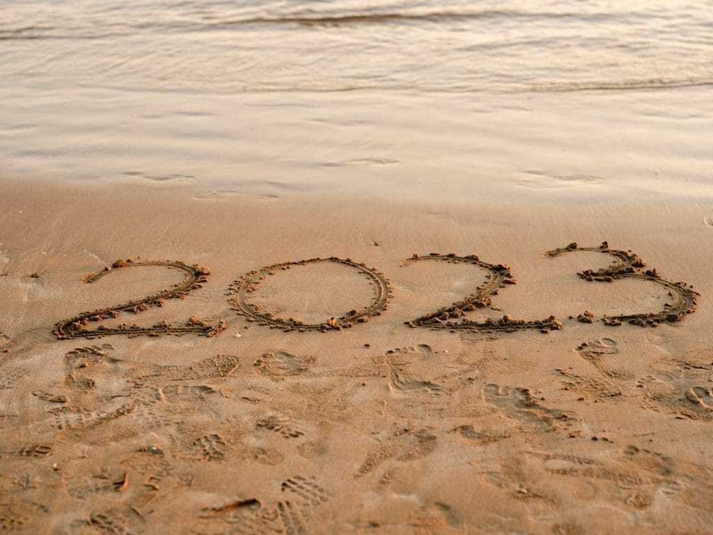 2023 written on the sand