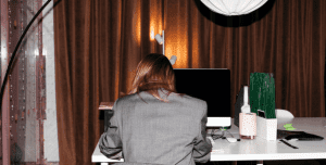 woman working at desk