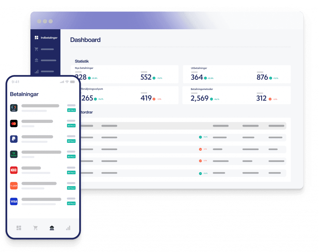 dashboard and payments