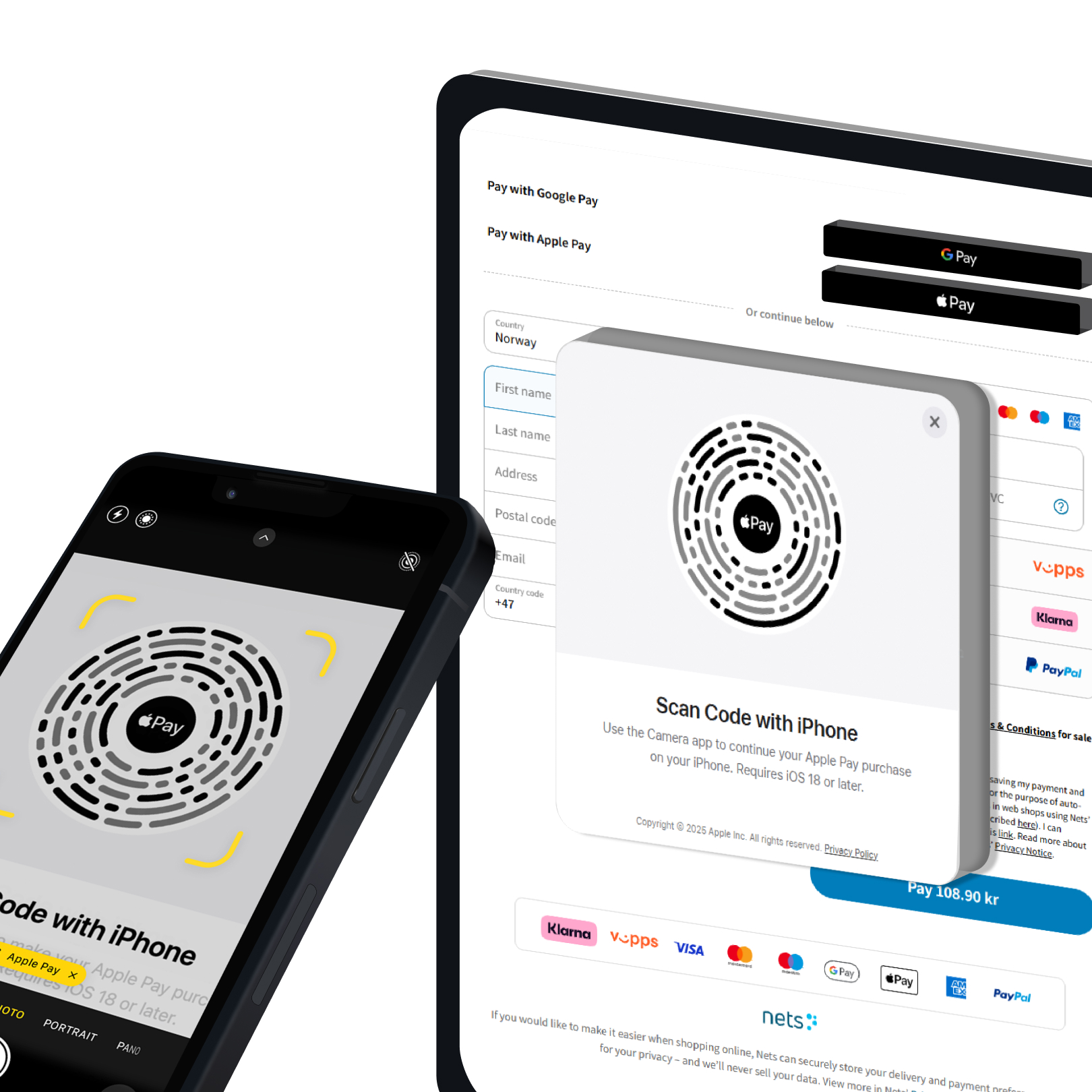 Apple Pay fungerer nå på tvers av enheter – og er tilgjengelig i Nets Checkout